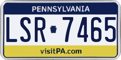 PA license plate LSR7465