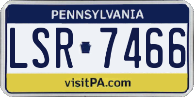 PA license plate LSR7466