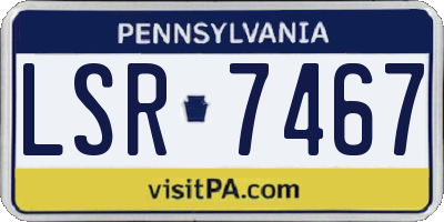 PA license plate LSR7467