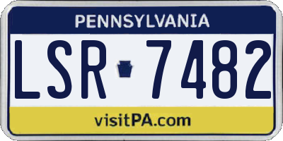 PA license plate LSR7482