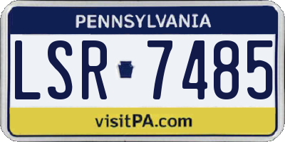 PA license plate LSR7485