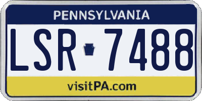 PA license plate LSR7488