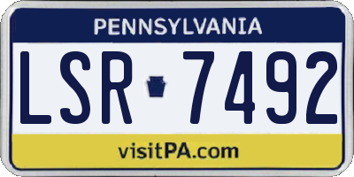PA license plate LSR7492