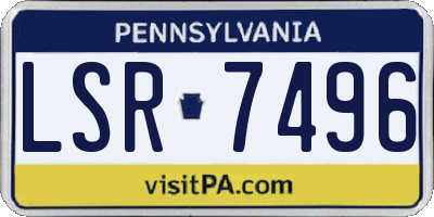 PA license plate LSR7496