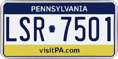 PA license plate LSR7501