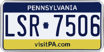 PA license plate LSR7506