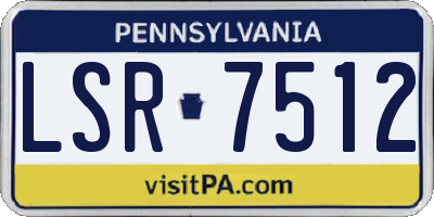 PA license plate LSR7512