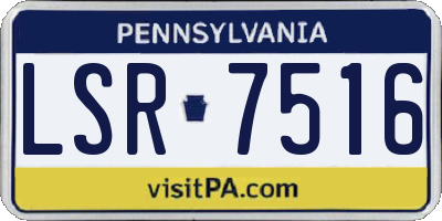 PA license plate LSR7516