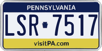 PA license plate LSR7517