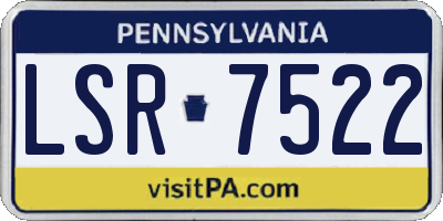 PA license plate LSR7522