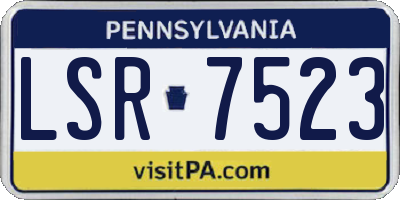 PA license plate LSR7523