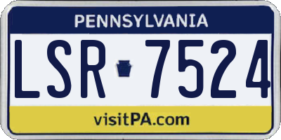 PA license plate LSR7524