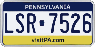 PA license plate LSR7526
