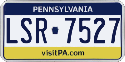 PA license plate LSR7527