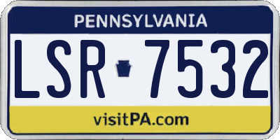 PA license plate LSR7532