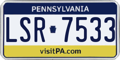 PA license plate LSR7533