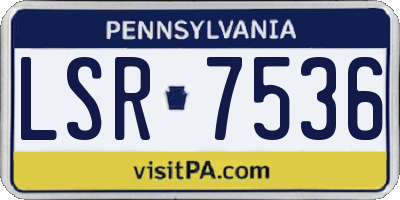 PA license plate LSR7536