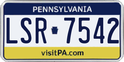 PA license plate LSR7542