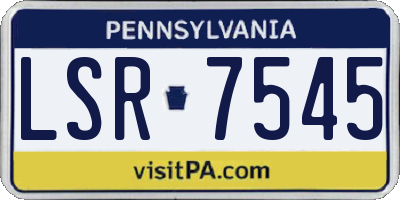 PA license plate LSR7545