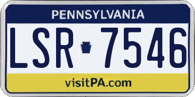 PA license plate LSR7546