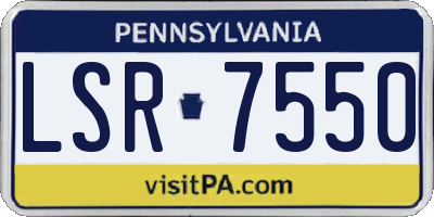 PA license plate LSR7550
