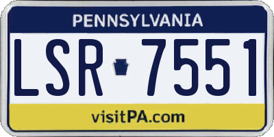 PA license plate LSR7551