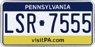 PA license plate LSR7555