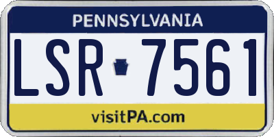 PA license plate LSR7561