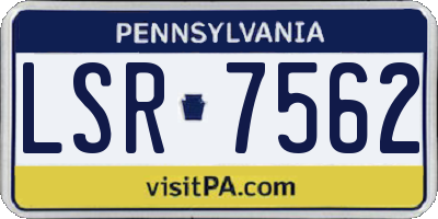 PA license plate LSR7562