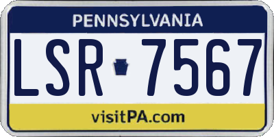 PA license plate LSR7567