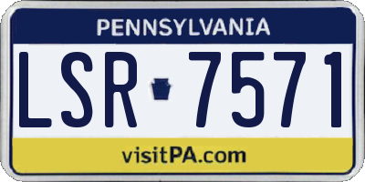 PA license plate LSR7571