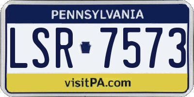 PA license plate LSR7573