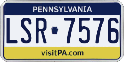 PA license plate LSR7576