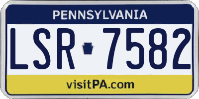 PA license plate LSR7582