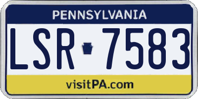 PA license plate LSR7583