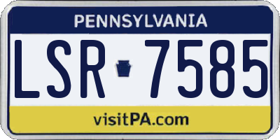 PA license plate LSR7585