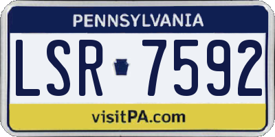 PA license plate LSR7592