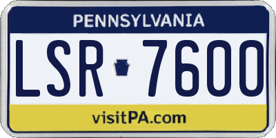 PA license plate LSR7600