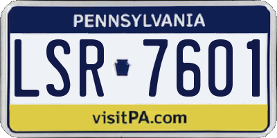 PA license plate LSR7601