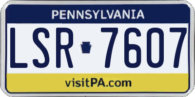 PA license plate LSR7607