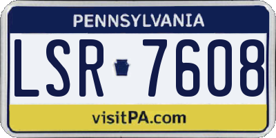 PA license plate LSR7608
