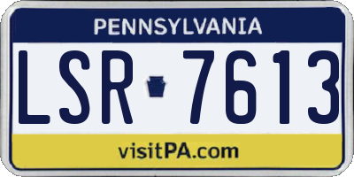 PA license plate LSR7613