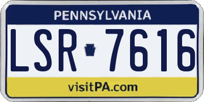 PA license plate LSR7616