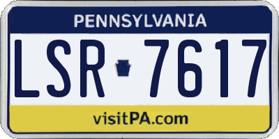 PA license plate LSR7617
