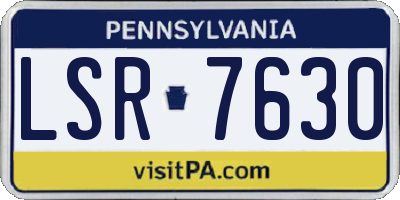 PA license plate LSR7630