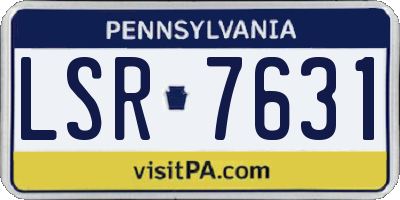 PA license plate LSR7631