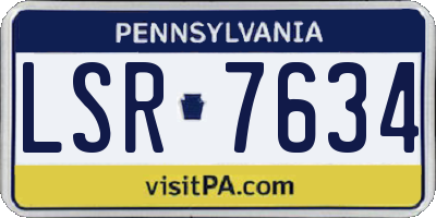PA license plate LSR7634