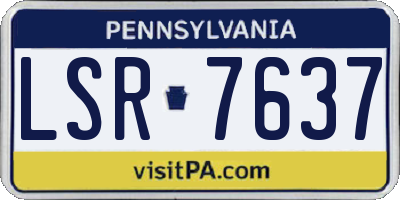 PA license plate LSR7637