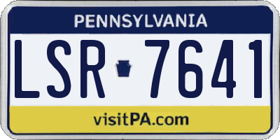 PA license plate LSR7641