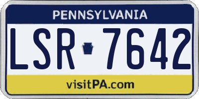 PA license plate LSR7642